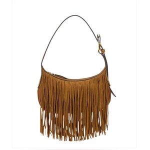 STAUD Brown Fringe Shoulder Bag
